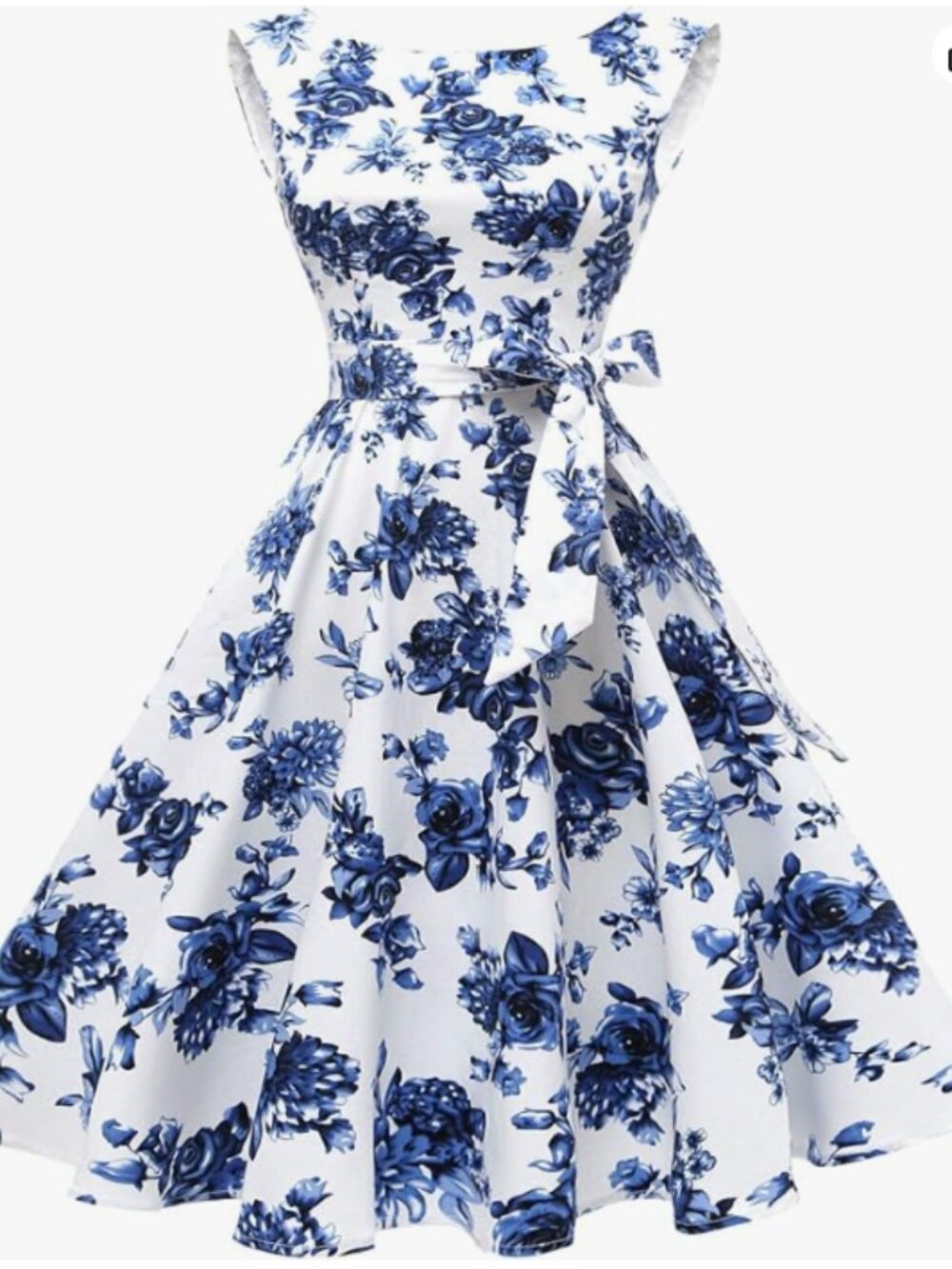 Sleeveless 1950s style Cocktail Dress – Porcelain – Size Medium
